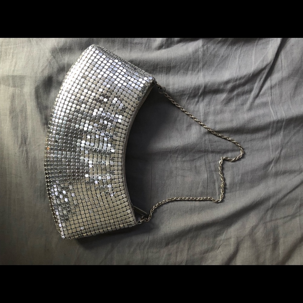Sliver shimmery shoulder bag
